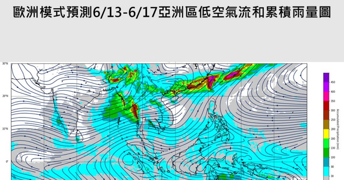 最強雨期要來了！恐連炸逾一週「下到一片紫」
