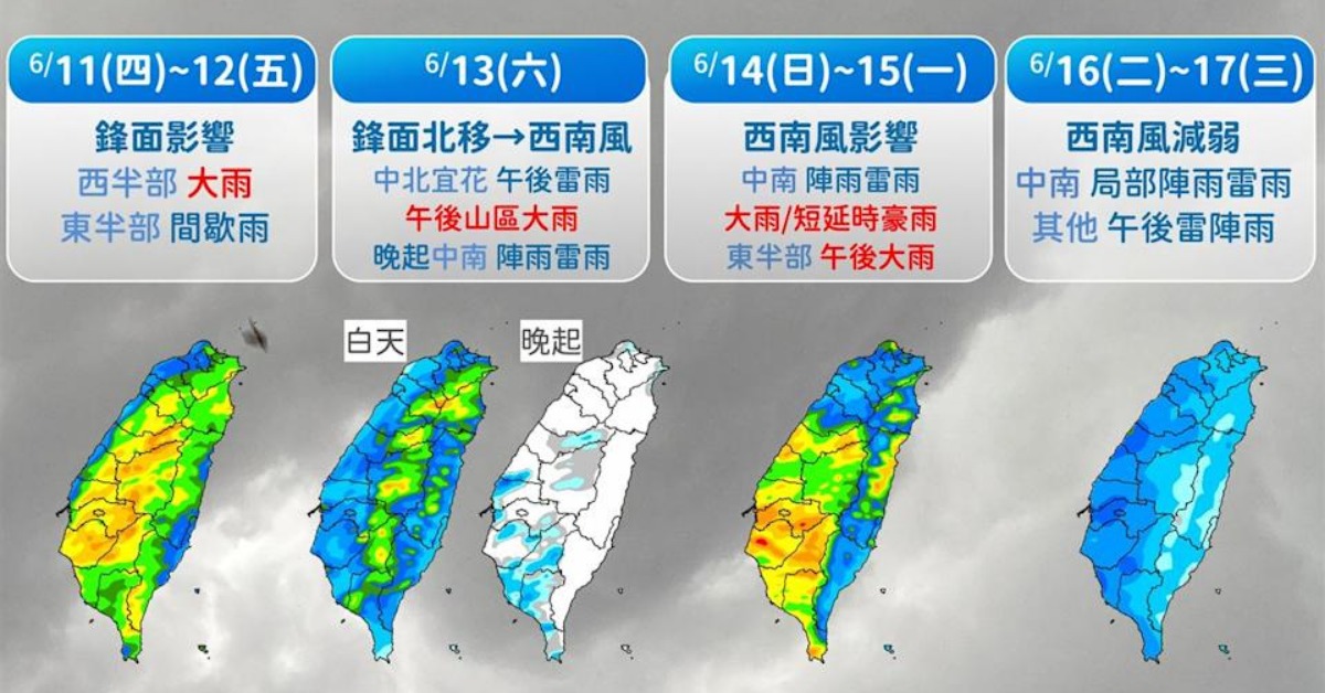 雨要下到什麼時候？今明全台雨彈狂炸 ...