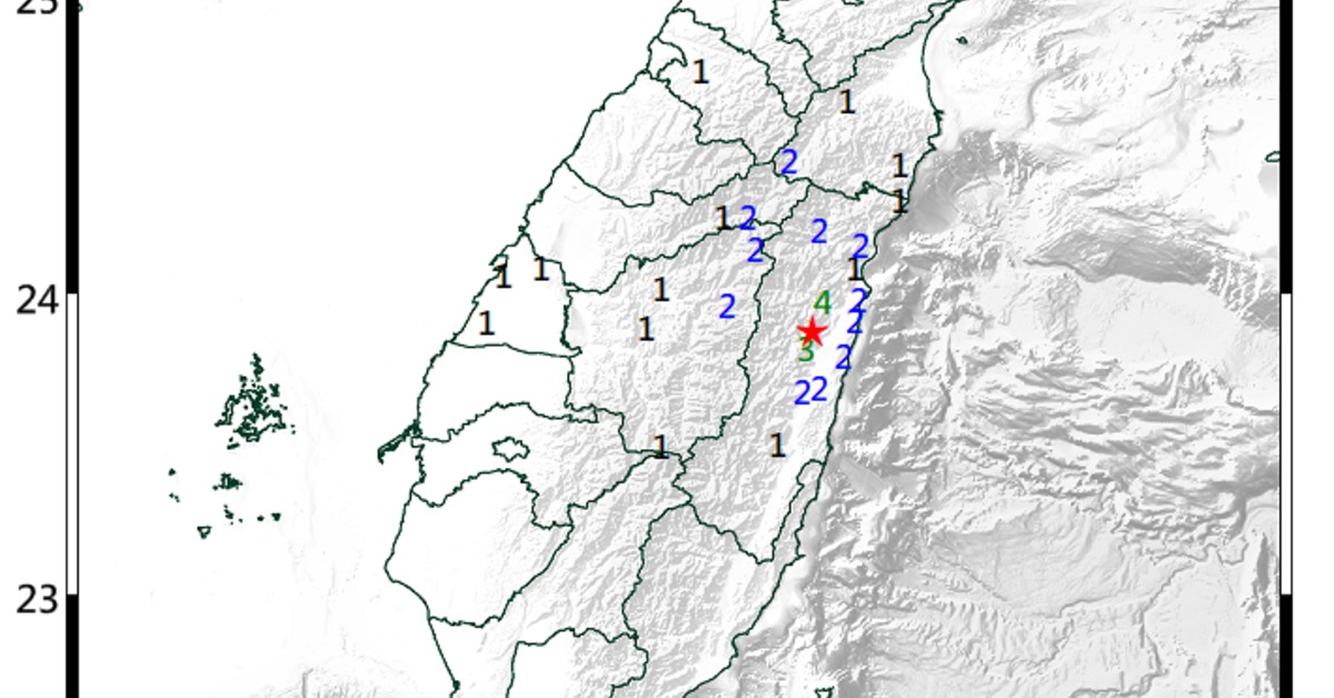 快訊／花蓮發生規模4.3地震 各地震...