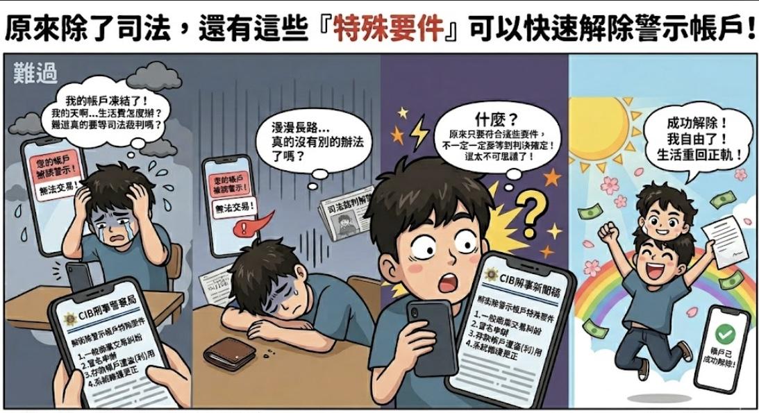 警示帳戶解除免苦等判決　刑事局教快速...