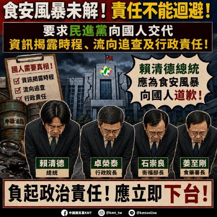 癌油風暴 賴清德搞雙標 國民黨：當年...