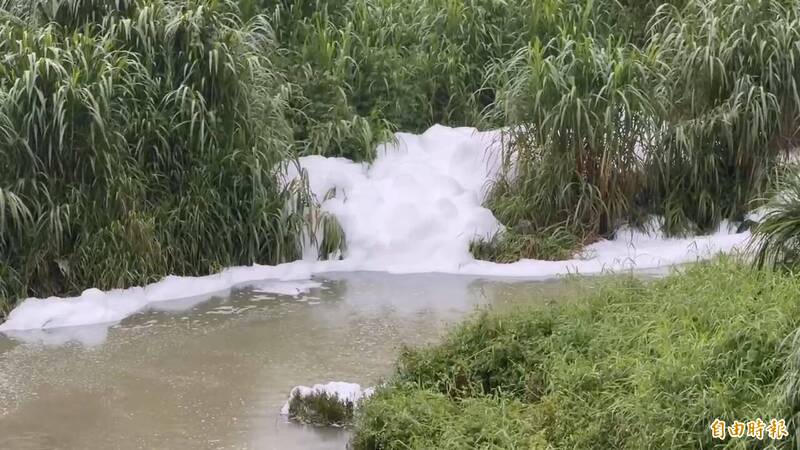 基隆河又見白泡泡！碇內吊橋大排不明泡...