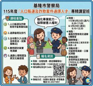 基警辦理115年度  人口販運及詐欺...
