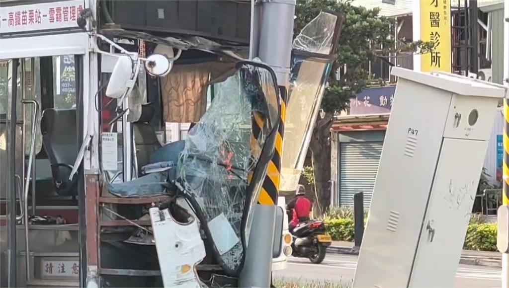疑疲勞駕駛釀禍 苗栗高鐵快捷公車衝撞...