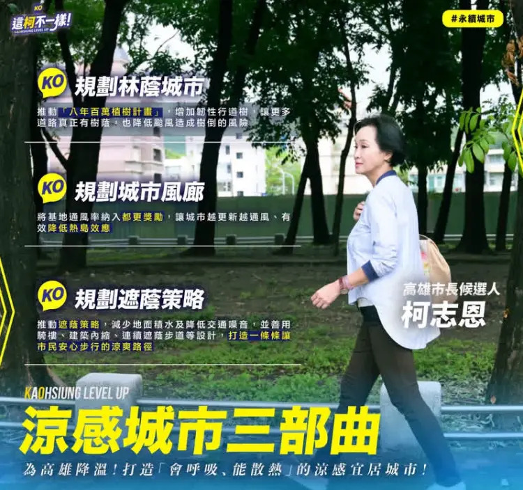 柯志恩提「涼感城市三部曲」打造宜居高...