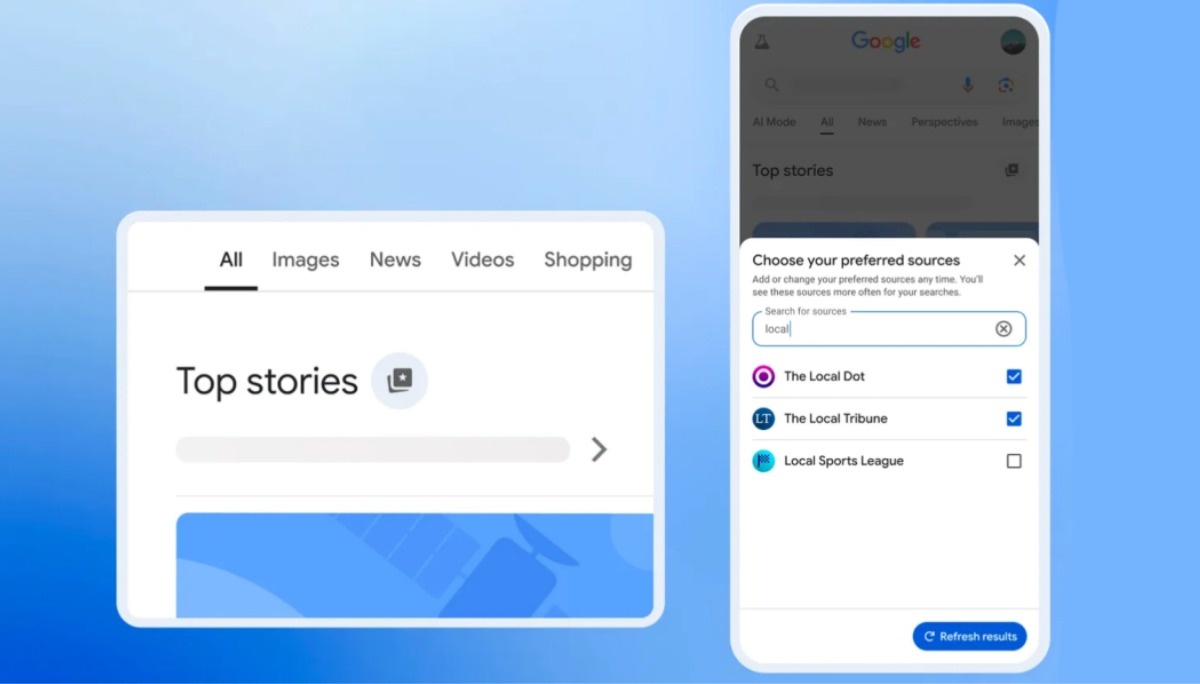 Google 搜尋也能自訂最愛網站了...