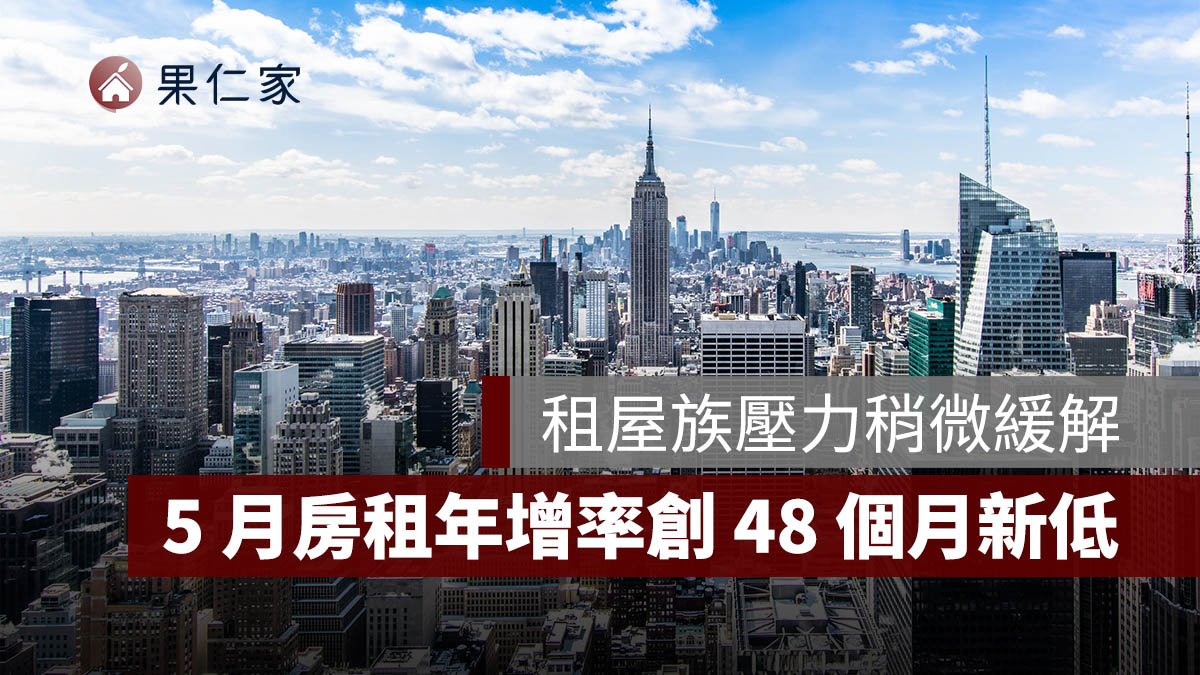 租屋族壓力稍微緩解！5 月房租年增率...